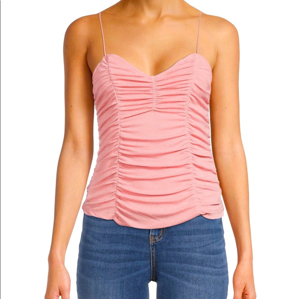 Pink Ruched Shine Top Junior